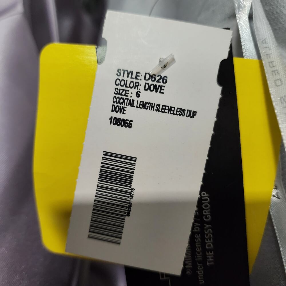 Alfred Sung Dupioni Cocktail Bridesmaid Dress in Dove Light Gray D626 Size 6 - Picture 2 of 4